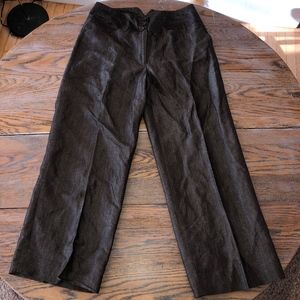 DAVID N linen/rayon lined cropped pant